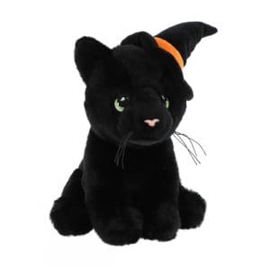 20cm Keeleco Black Cat with Witch Hat