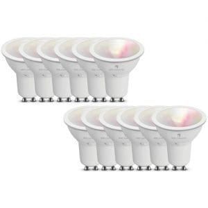 4lite Smart GU10 LED Bulb 350 Lumens Dimmable Wiz Connect Colour Selectable Warm White 12 Pack