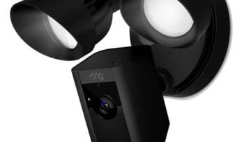 Flood Light Camera with Siren Black