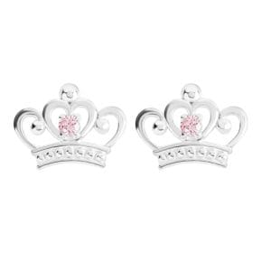 925 Sterling Silver Disney Princess Crown Stud Earrings