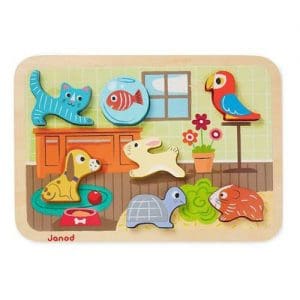 Animal Pets 7 Pieces Children's Wooden Jigsaw Puzzle