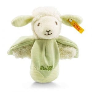 Lenny Lamb Grip Toy With Rustling Foil And Rattle, Green