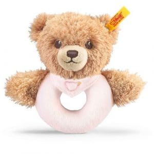 Sleep Well Bear Grip Toy With Rattle, Pink