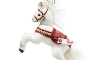 Christmas ornament horse 10 cm white