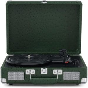 Cruiser Plus Deluxe Portable Turntable - Green Ostrich