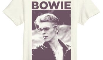 David Bowie Cigarette Amplified Vintage White Large T Shirt