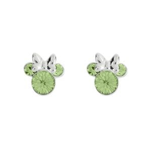 Disney Minnie Silver Plated August Birthstone Stud Earrings