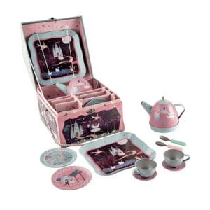 Enchanted Musical Tin Tea Set in House Case