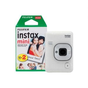 Fujifilm Instax Mini LiPlay Hybrid Instant Camera (20 Shots) - Stone White