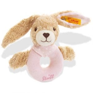 Hoppel Rabbit Grip Toy With Rattle, Pink