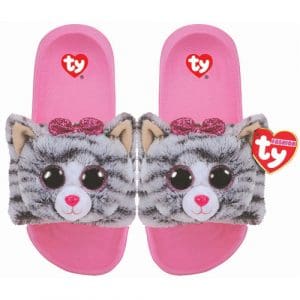 Kiki Grey Cat Pool Slides - Medium