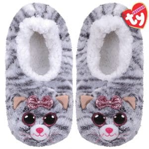 Kiki Grey Cat Slippers - Large
