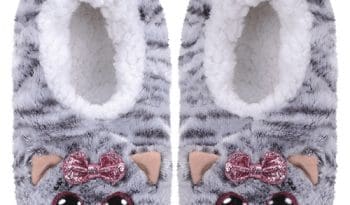 Kiki Grey Cat Slippers - Medium