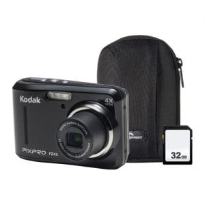 Kodak PIXPRO FZ43 16MP 4x Zoom Compact Camera 32GB SD Card & Case - Black