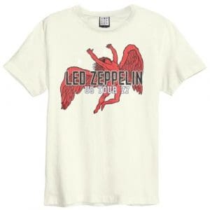 Led Zeppelin Us Tour 77 (Icarus) Amplified Vintage White Medium T Shirt