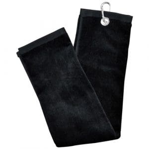Longridge Blank Luxury 3 Fold Golf Towel: Black