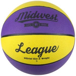 Midwest League Basketball - Size 5 Yellow/Purple