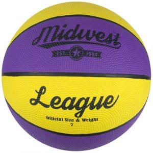 Midwest League Basketball - Size 7 Yellow/Purple