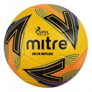 Mitre Delta SPFL Replica Football: Yellow/Black/Blue - 3