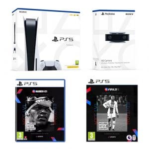 PlayStation 5 Disc Edition Bundle with *B Grade - HD Camera*, Madden NFL 21, and FIFA 21