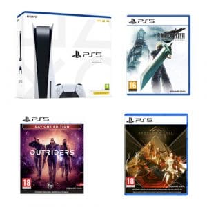 PlayStation 5 Disc Edition Bundle with Outriders Deluxe Edition, Final Fantasy VII Remake: Intergrade and Babylon's Fall