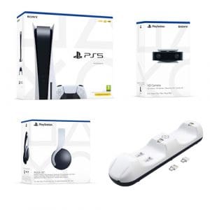 PlayStation 5 Disc Edition Bundle with Pulse 3D Headset, Dual Charging Station and HD Camera