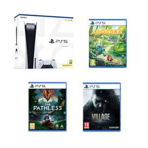 PlayStation 5 Disc Edition Bundle with Resident Evil Village, Bugsnax and The Pathless