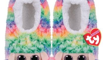 Rainbow Poodle Slippers - Large