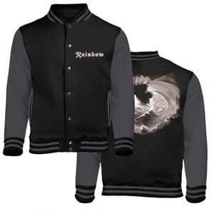 Rainbow Rising Band Logo Nue Official Men's Black Baseball Jacket Varsity (Extra Large)