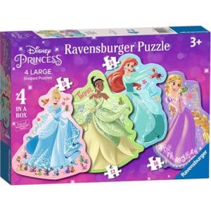 Ravensburger Disney Princess 4 Large Shaped Jigsaw Puzzles (10,12,14,16 piece)