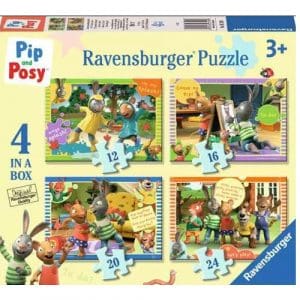 Ravensburger Pip & Posy Come on, let's play! 4 in a Box (12, 16, 20, 24 piece) Jigsaw Puzzles