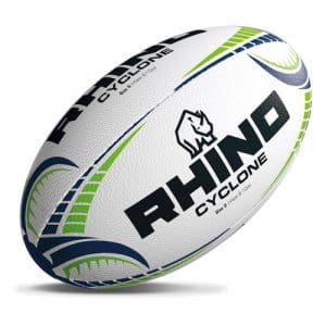 Rhino Cyclone Rugby Ball -  White Size 3