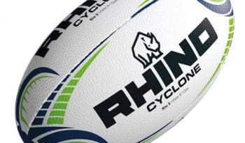 Rhino Cyclone Rugby Ball -  White Size 4