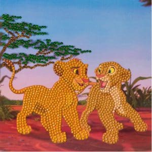 Simba and Nala, 18x18cm Crystal Art Card
