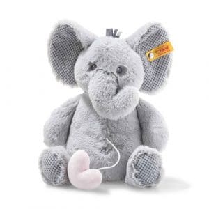 Soft Cuddly Friends Ellie elephant music box, light grey