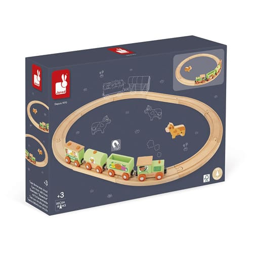 Janod Story Farm Train with Tracks main image 0