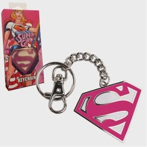 Supergirl Pink Logo Keychain