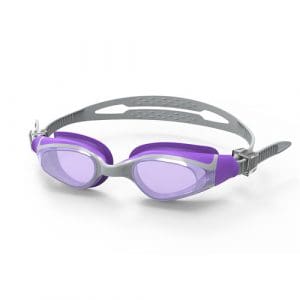 SwimTech Quantum Goggles: Silver/Purple - Adult