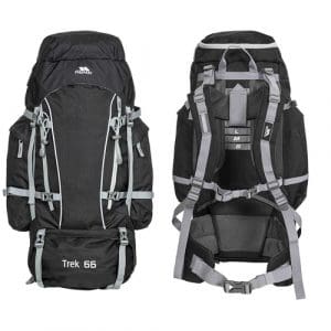 Trespass Trek Rucksack 66L: Black