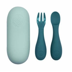 Tum Tum Silicone Baby Cutlery Set With Case - Blue