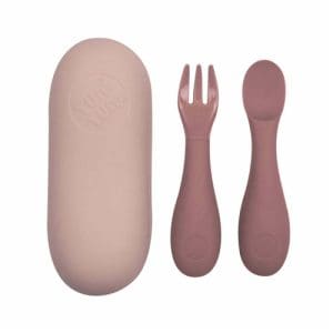 Tum Tum Silicone Baby Cutlery Set With Case - Pink