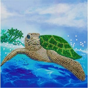Turtle Paradise, 18x18cm Crystal Art Card