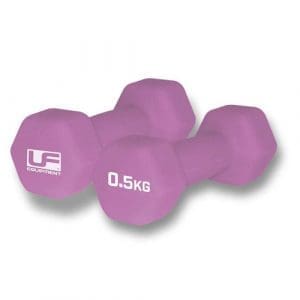 Urban Fitness Hex Dumbbells - Neoprene Covered (Pair) - Pink 0.5kg