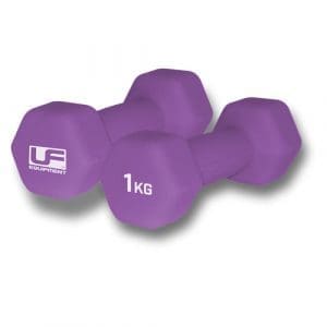 Urban Fitness Hex Dumbbells - Neoprene Covered (Pair) - Purple 1kg