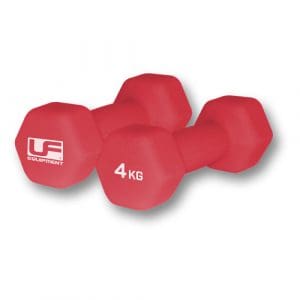 Urban Fitness Hex Dumbbells - Neoprene Covered (Pair) - Red 4kg