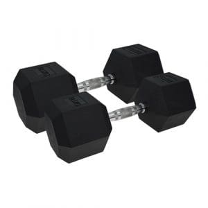 Urban Fitness PRO Hex Dumbbell - Rubber Coated (Pair): Black - 2 x 12.5kg