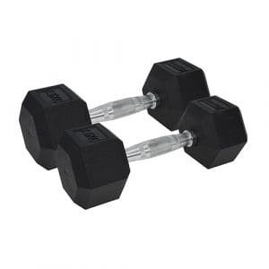 Urban Fitness PRO Hex Dumbbell - Rubber Coated (Pair): Black - 2 x 7.5kg