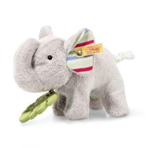 Wild Sweeties Timmi elephant with teething ring and rustling foi - grey