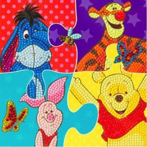 Winnie The Pooh Puzzle, 18x18cm Crystal Art Card
