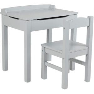 Wooden Lift-Top Desk & Chair - Grey